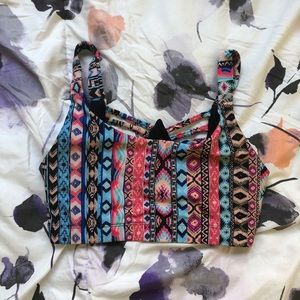 Small tribal soul cycle sports bra